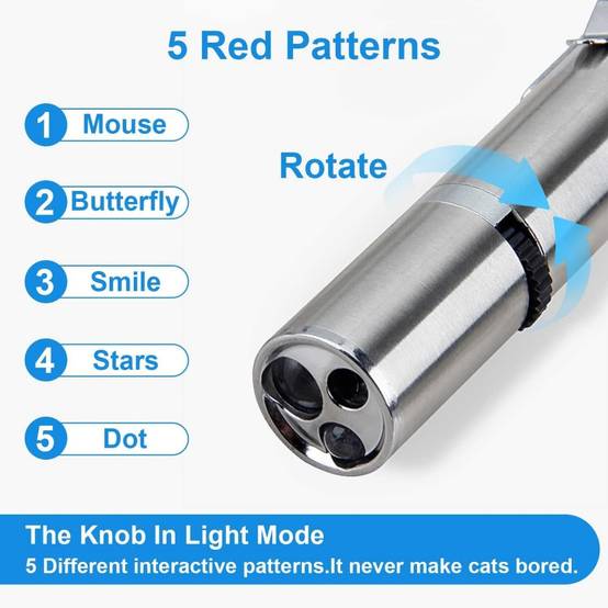 Jouets pour chats-Jouet Interactif LED Intelligent USB Rechargeable pour Chats et Chiens- Living123 - Image 4
