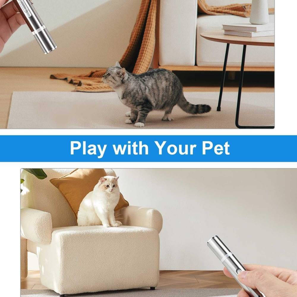 Jouets pour chats-Jouet Interactif LED Intelligent USB Rechargeable pour Chats et Chiens- Living123 - Image 6