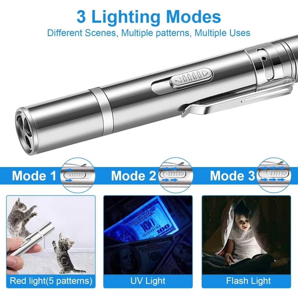 Jouets pour chats-Jouet Interactif LED Intelligent USB Rechargeable pour Chats et Chiens- Living123 - Image 5