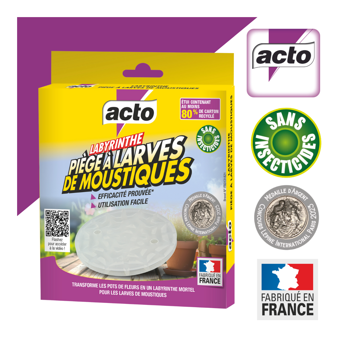Lot de 5 pièges à larves moustiques Acto - Protection naturelle pour jardins - Image 2