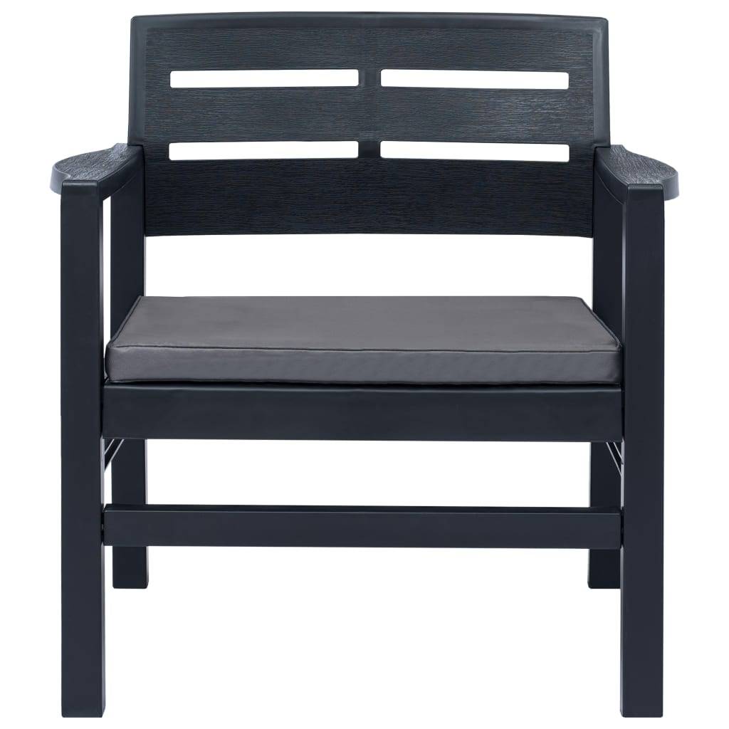 Vidaxl - Salon de jardin 3 pcs Plastique Anthracite vidaXL 45621 - Image 7
