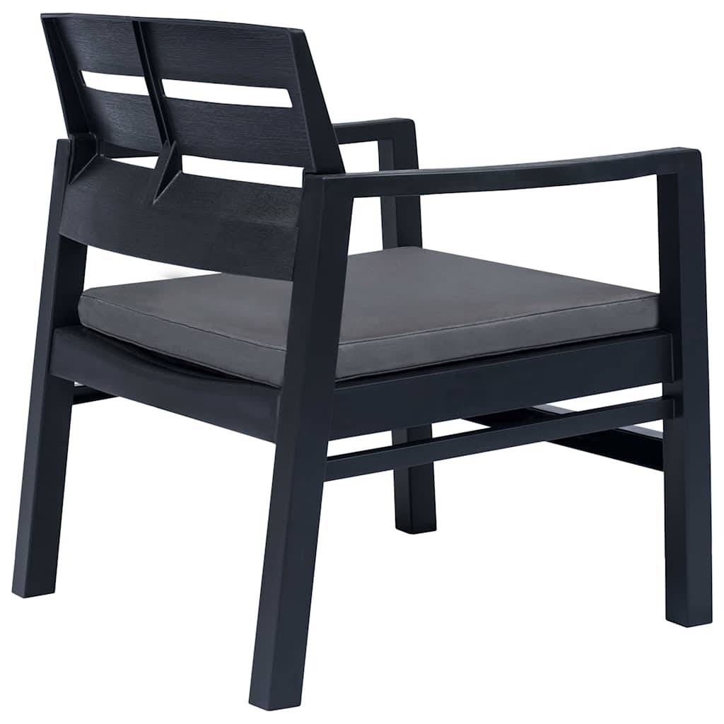 Vidaxl - Salon de jardin 3 pcs Plastique Anthracite vidaXL 45621 - Image 8