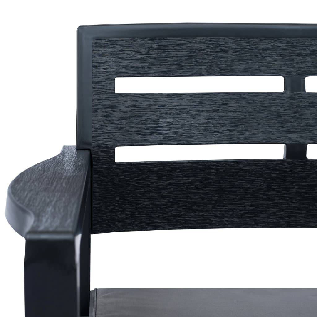 Vidaxl - Salon de jardin 3 pcs Plastique Anthracite vidaXL 45621 - Image 4