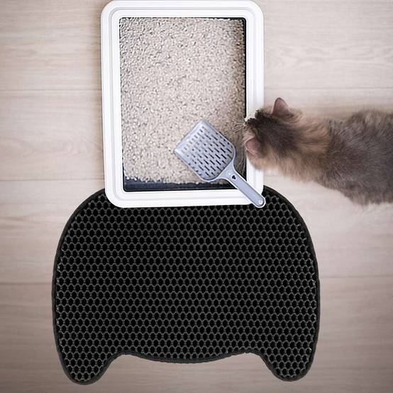 The Concept Factory - Tapis de maison de toilette litière pour chat - Noir - The concept factory - Image 2