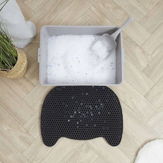 The Concept Factory - Tapis de maison de toilette litière pour chat - Noir - The concept factory - Image 3