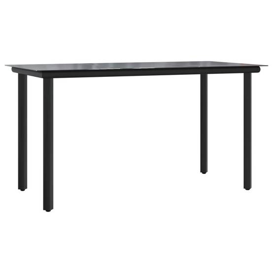 Salon de Jardin 8 Personnes Résine Tressée Grande Table 200cm Verre Coussins Noir – ComfortXL Outdoor Living - Image 4