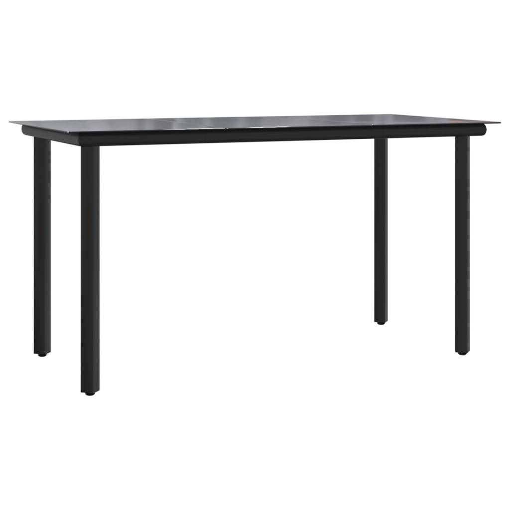Salon de Jardin 8 Personnes Résine Tressée Grande Table 200cm Verre Coussins Noir – ComfortXL Outdoor Living - Image 4