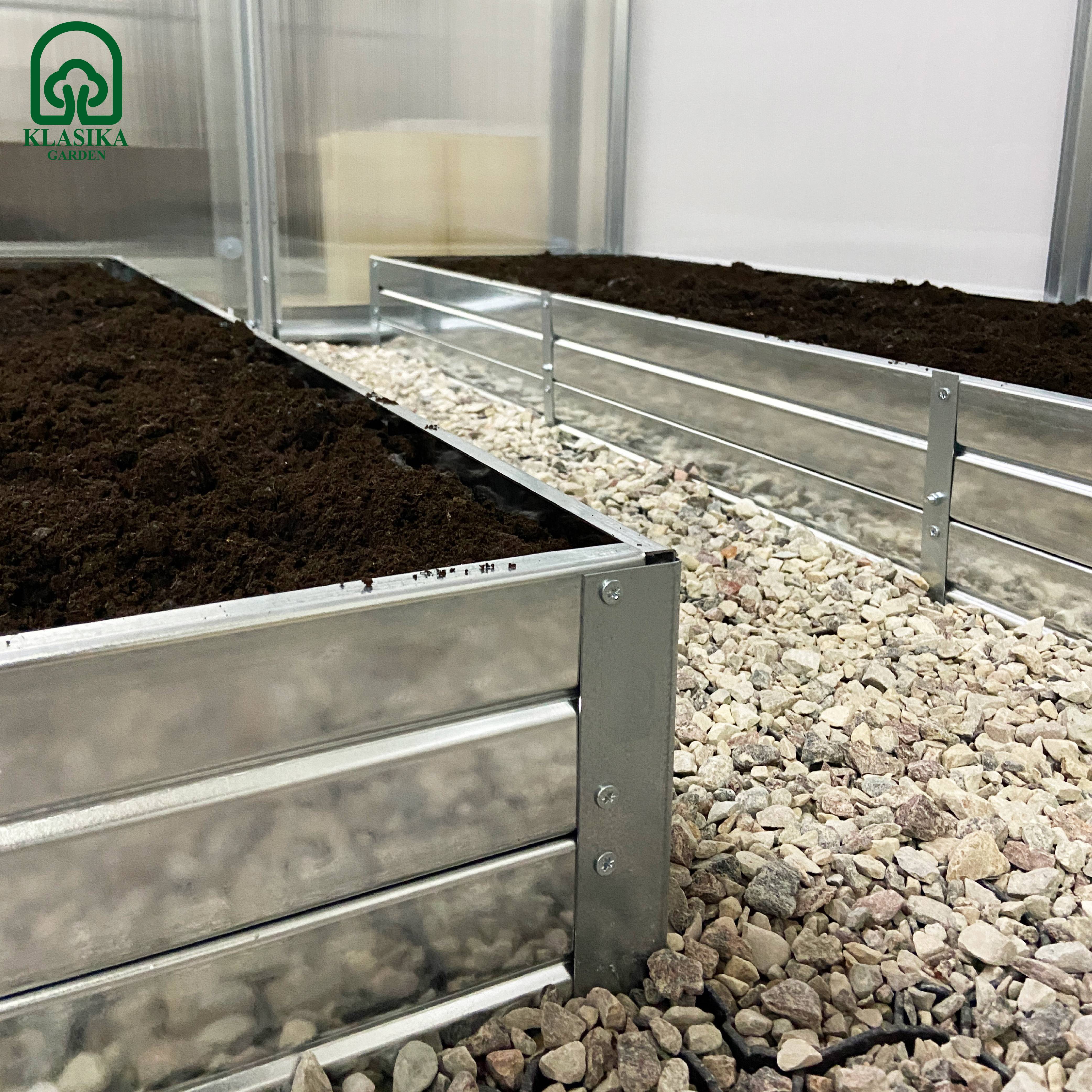 Kit de jardinière surélevées pour une serre 3x4 m, acier galvanisé, Klasika Greenhouses - Image 7