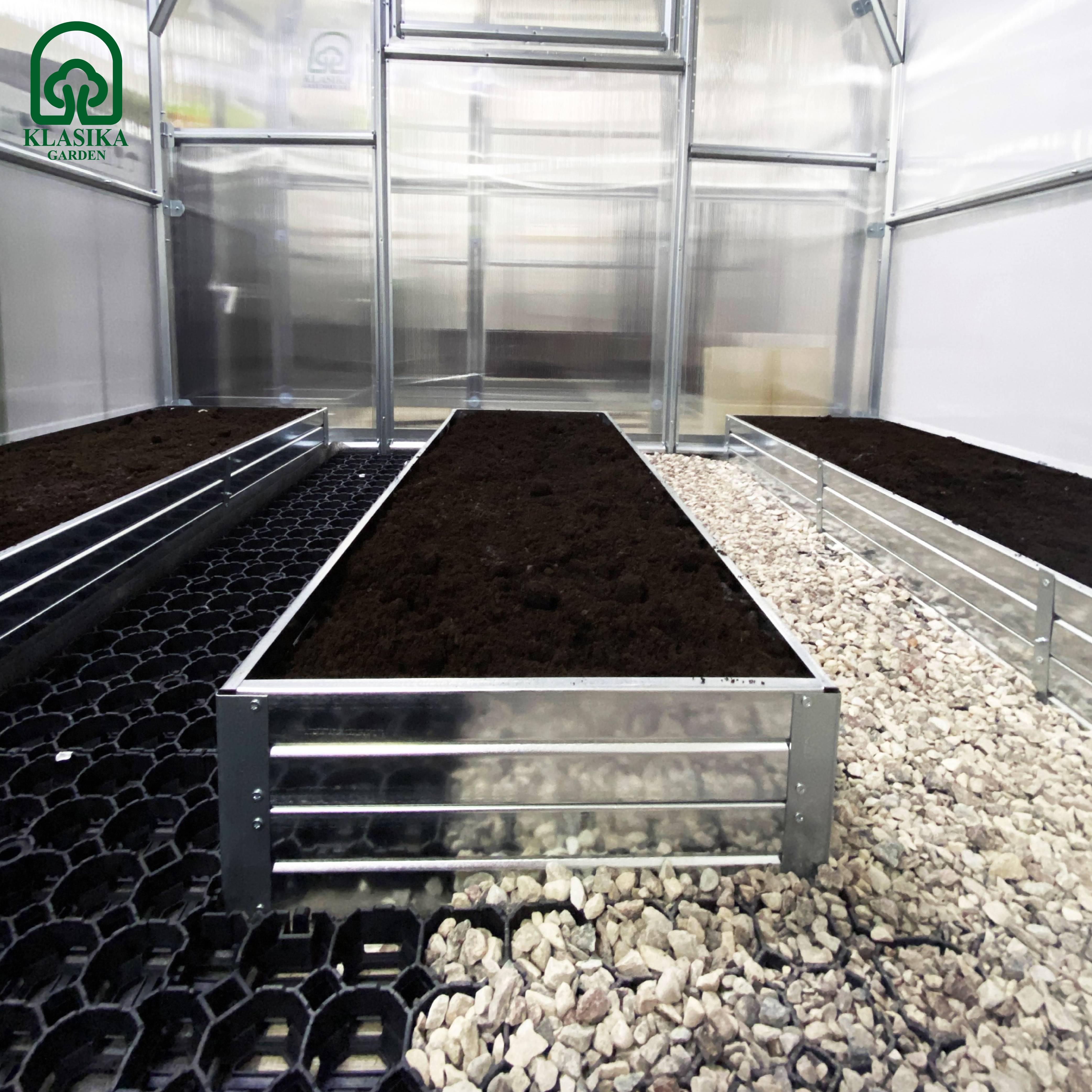 Kit de jardinière surélevées pour une serre 3x4 m, acier galvanisé, Klasika Greenhouses - Image 4