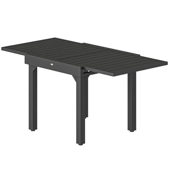Table de jardin extensible aluminium pour 6 personnes repas extérieur 160cm noir - ComfortXL Outdoor Living - Image 2