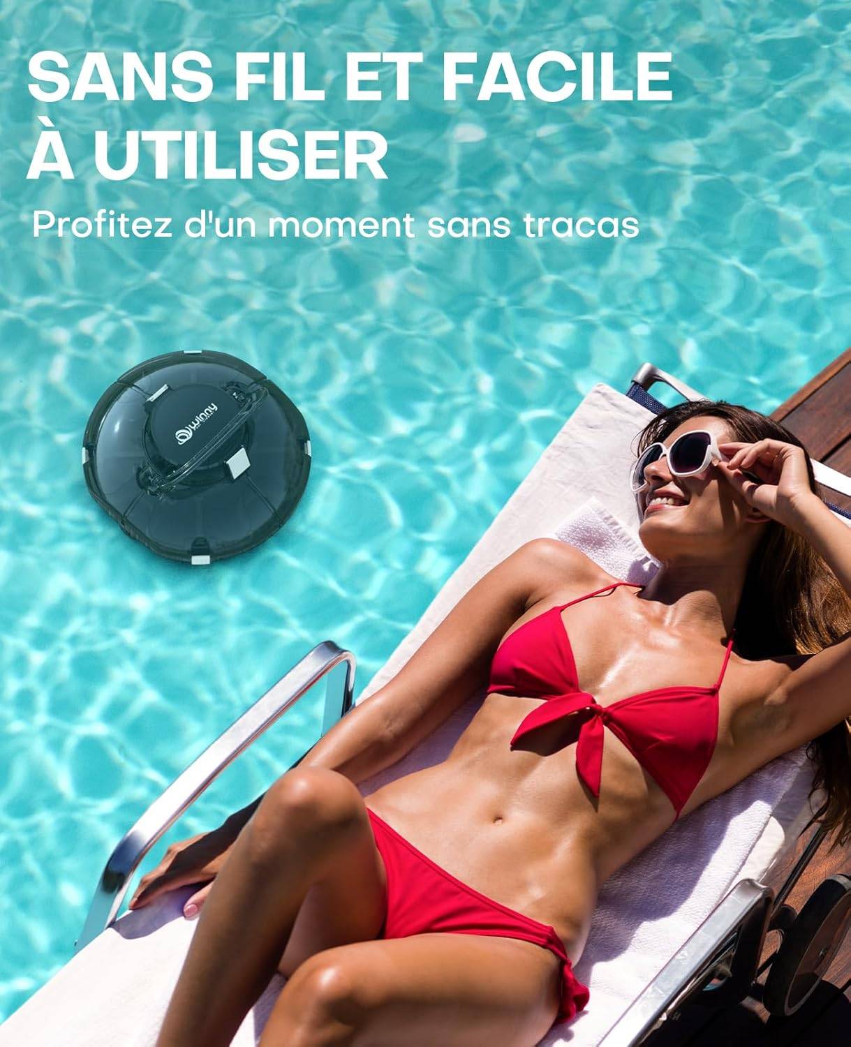 WYBOT - Robot Piscine Sans Fil WINNY 200 idéal pour Piscines Hors Sol ? Double Filtration, Autonomie 75 min, Léger et Compact - Image 7