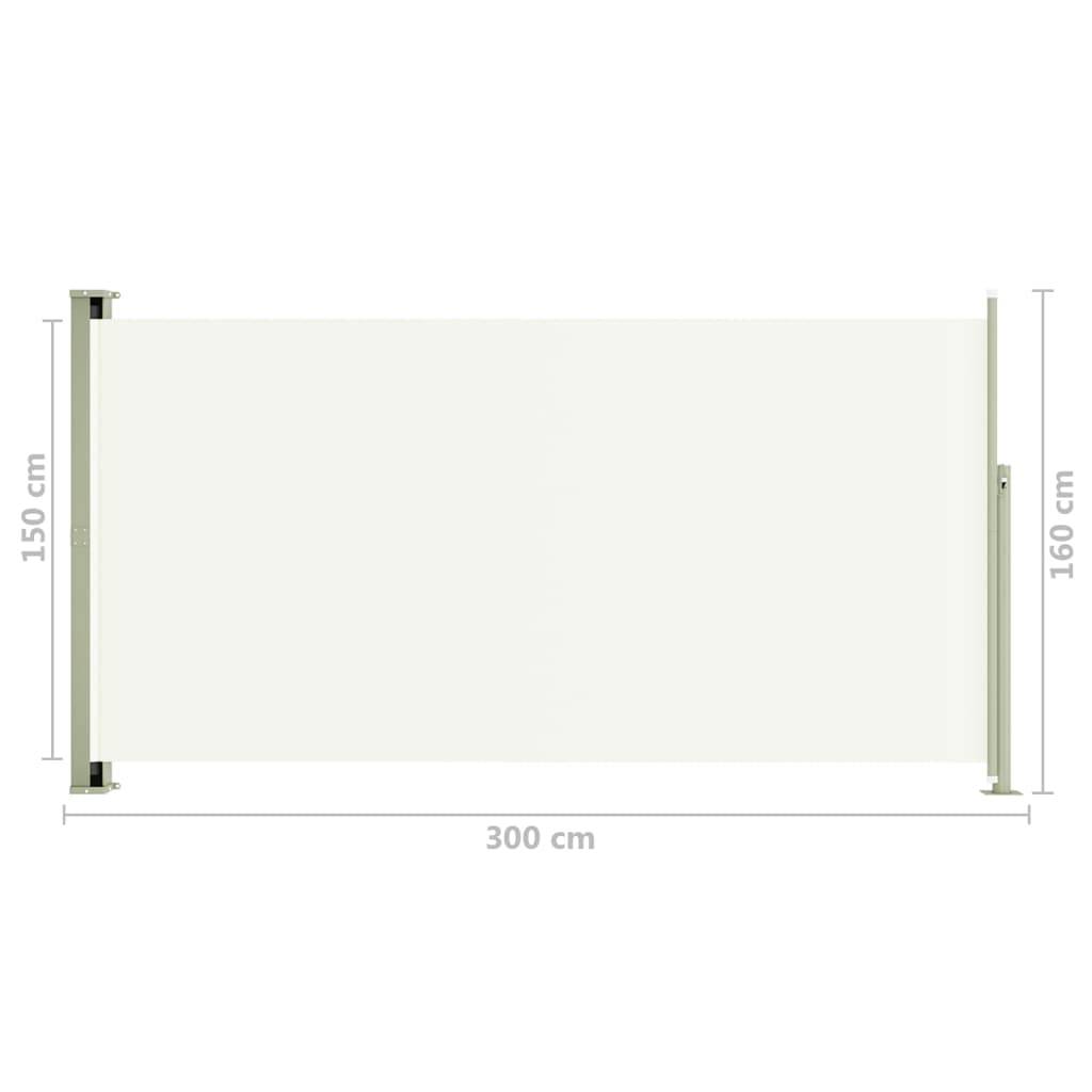 Helloshop26 - Auvent paravent store brise-vue latéral rétractable de patio jardin terrasse balcon protection visuelle écran 160 x 300 cm crème - Imagen 6