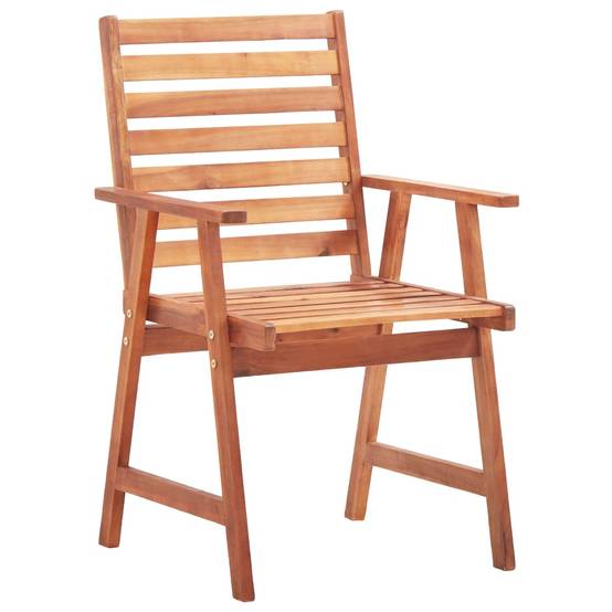 Chaises de jardin lot de 2 bois d'acacia naturel 56 x 62 x 92 cm - PANGIVO - Image 2