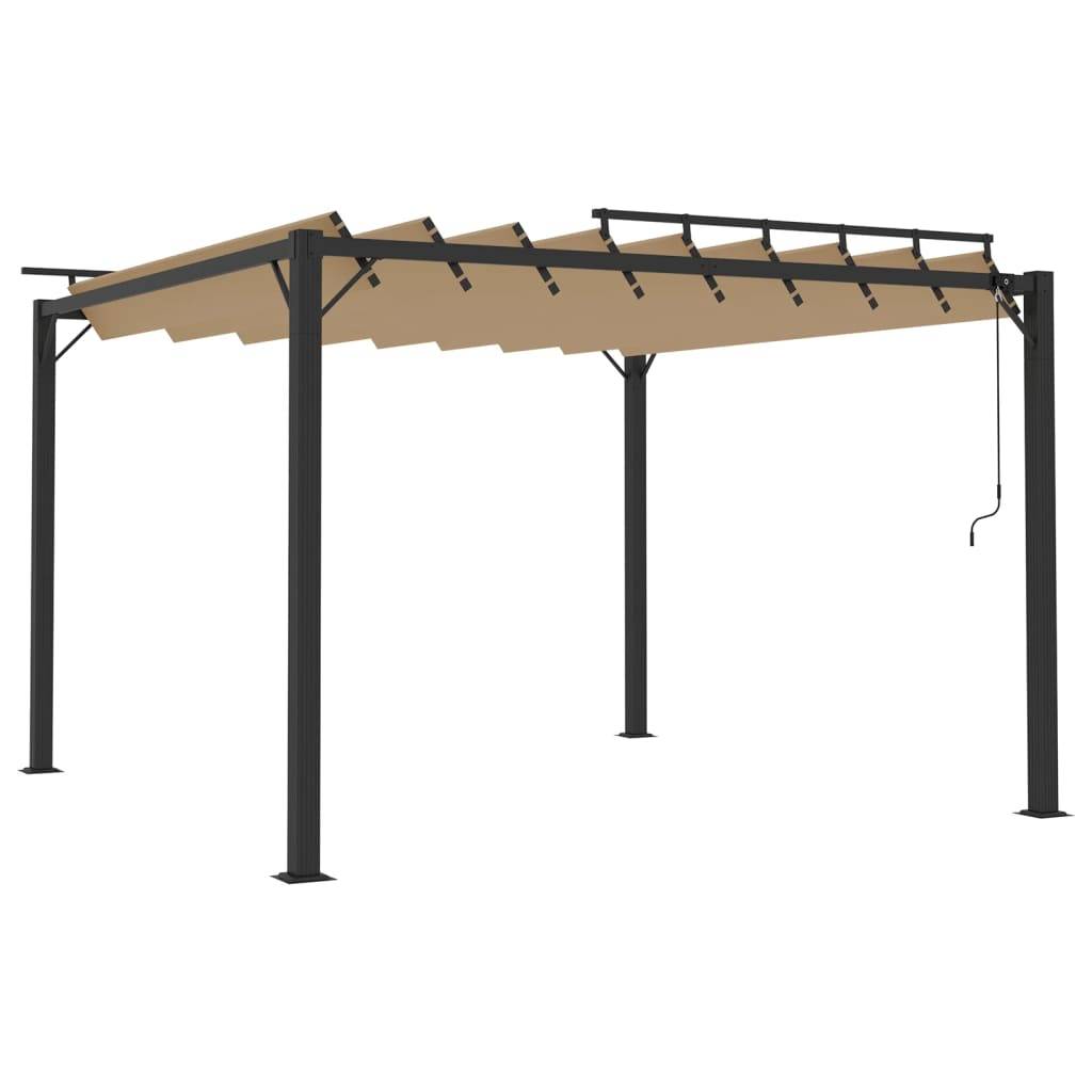 Pergola Bioclimatique Aluminium Toit à Persiennes Réglables pour Extérieur Taupe 3x3 m – ComfortXL Outdoor Living - Image 2