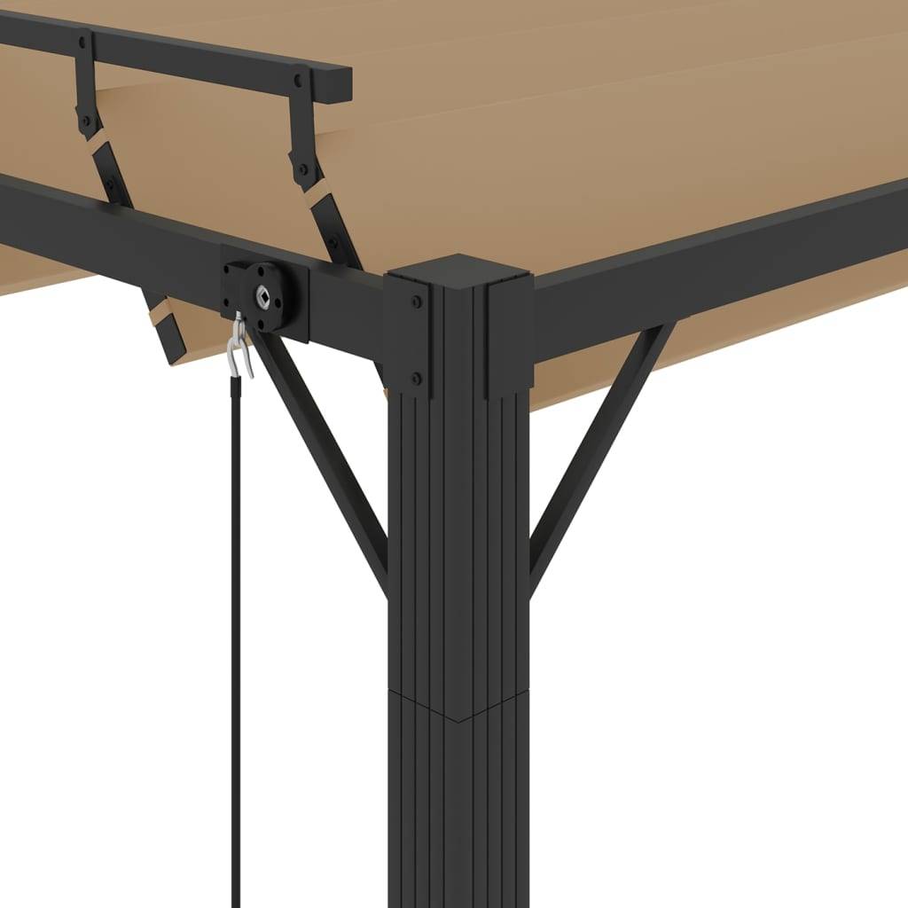 Pergola Bioclimatique Aluminium Toit à Persiennes Réglables pour Extérieur Taupe 3x3 m – ComfortXL Outdoor Living - Image 6