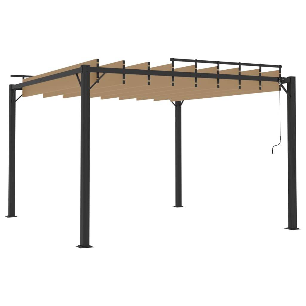 Pergola Bioclimatique Aluminium Toit à Persiennes Réglables pour Extérieur Taupe 3x3 m – ComfortXL Outdoor Living - Image 5