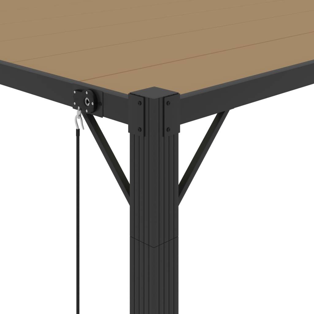 Pergola Bioclimatique Aluminium Toit à Persiennes Réglables pour Extérieur Taupe 3x3 m – ComfortXL Outdoor Living - Image 7