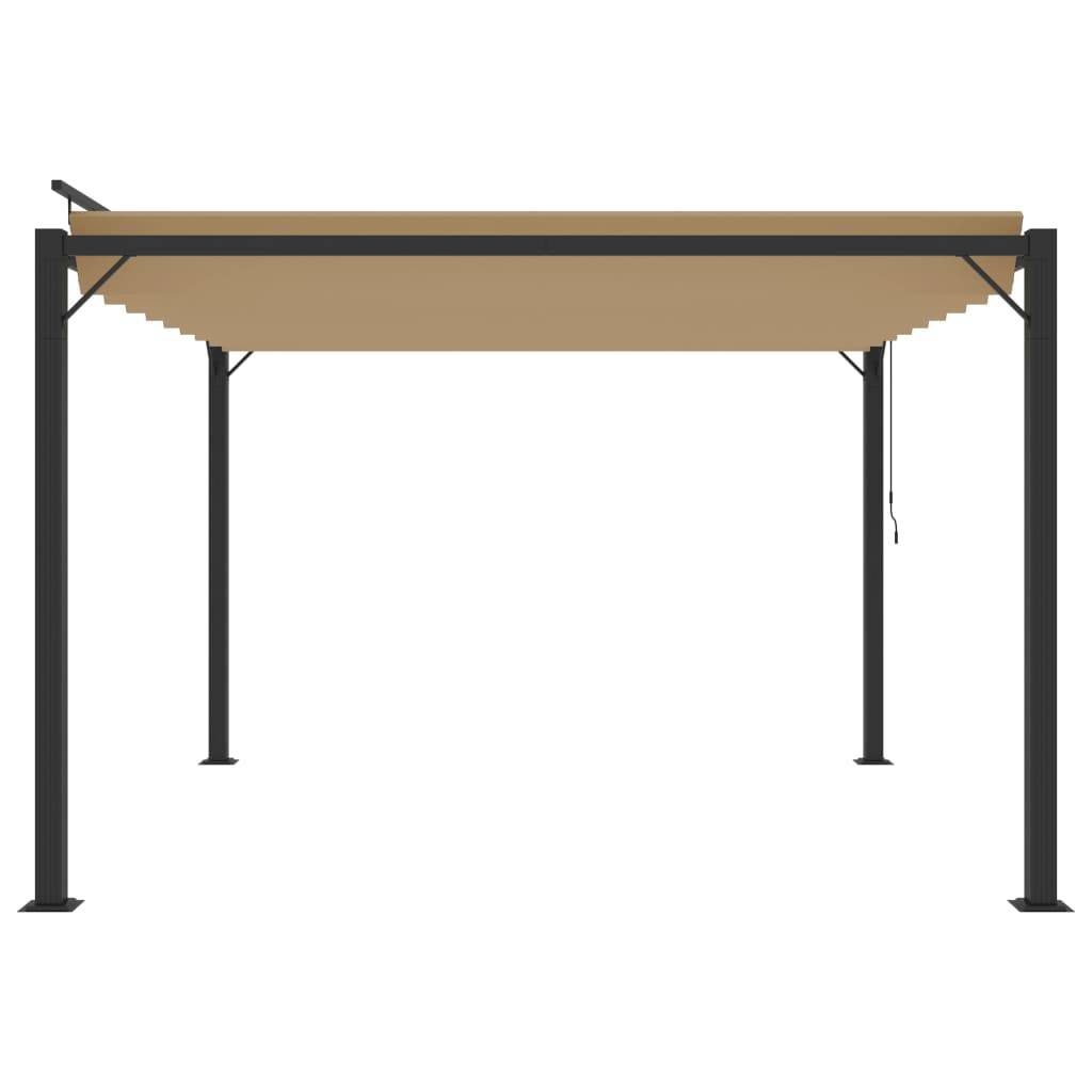 Pergola Bioclimatique Aluminium Toit à Persiennes Réglables pour Extérieur Taupe 3x3 m – ComfortXL Outdoor Living - Image 4