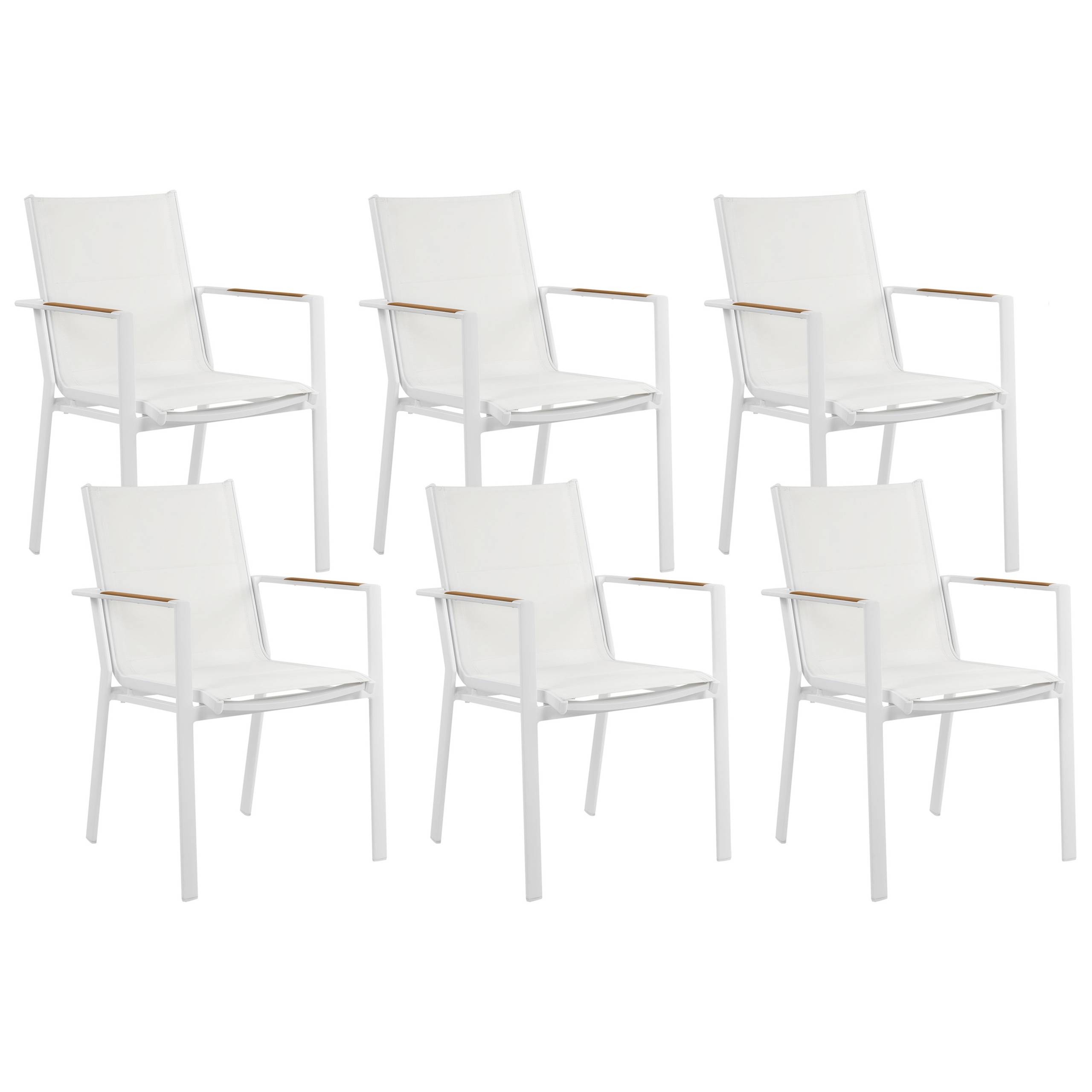 Beliani - Set de salle à manger, 6 Personnes Aluminium Blanc VALCANETTO/BUSSETO - Beliani - Imagen 8