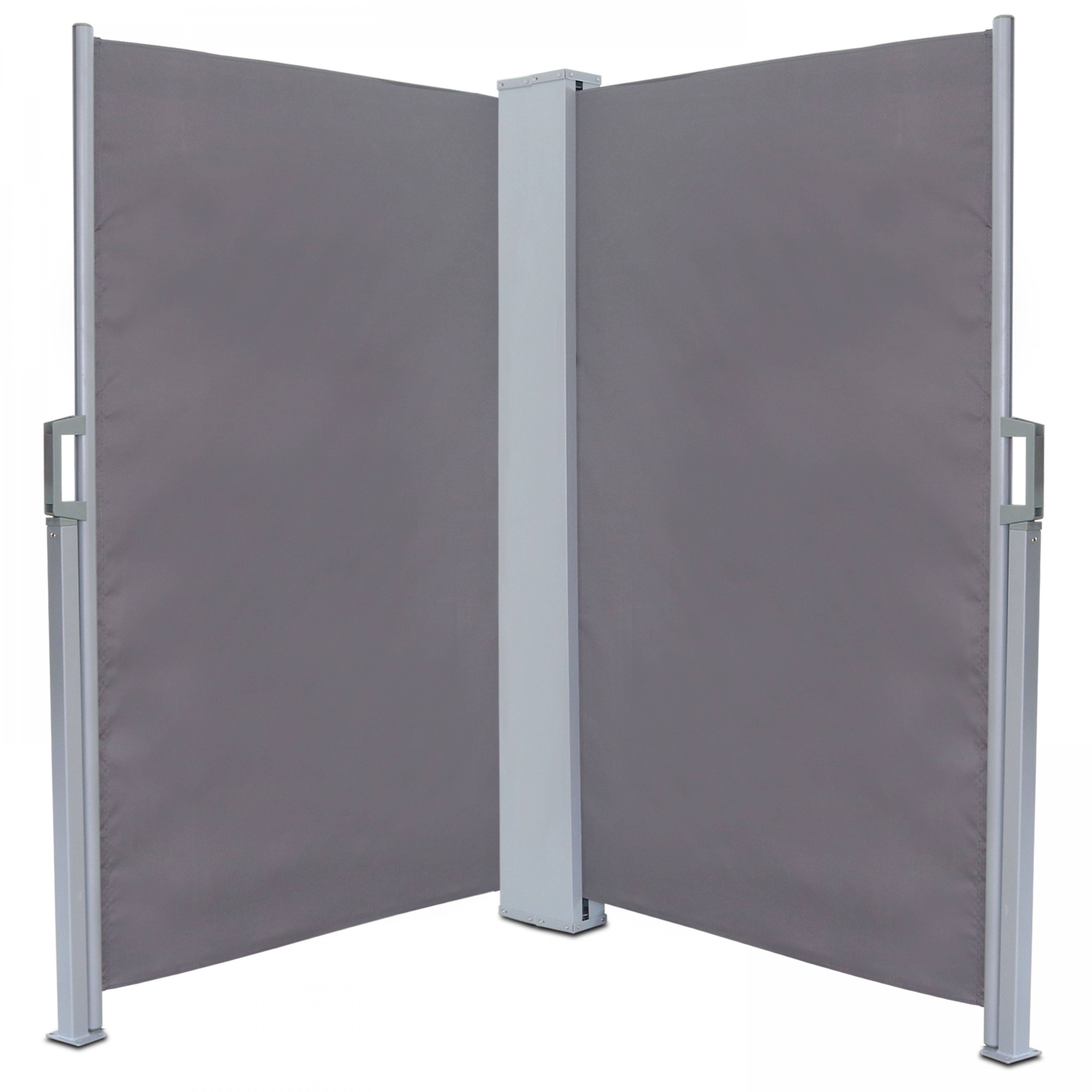 Oviala - Double paravent brise vue occultant rétractable - 6 x 1,60 m gris - Oviala - Imagen 1