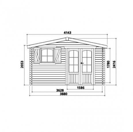 Abri de jardin Morzine en bois 10,99 m², Toiture Shingle vert, Plancher Oui - Imagen 3