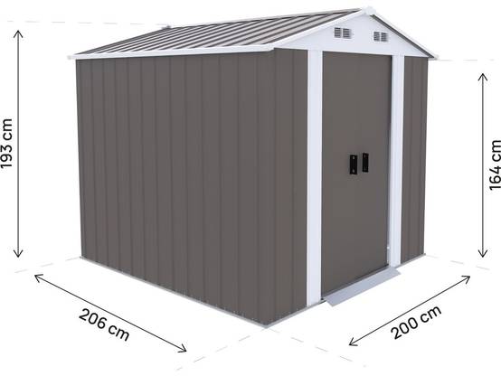 Habitat Et Jardin - Abri De Jardin Métal "dallas" - 4,12 M² - Taupe -habitat Et Jardin - Image 3