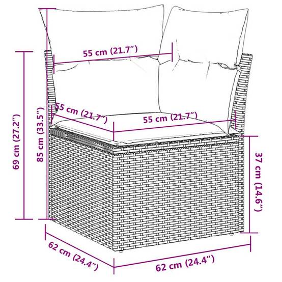 Grand salon de jardin 12 personnes résine tressée modulable table basse pour famille Beige – ComfortXL Outdoor Living - Image 4