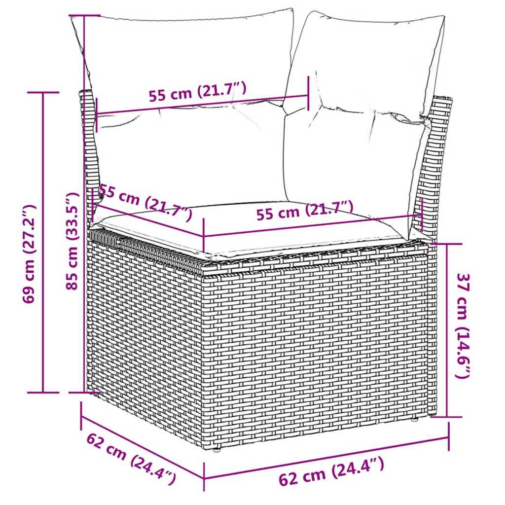 Grand salon de jardin 12 personnes résine tressée modulable table basse pour famille Beige – ComfortXL Outdoor Living - Image 4