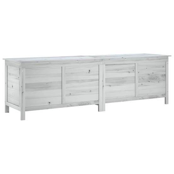 Boîte de rangement jardin bois massif blanc 198.5 x 50 x 56.5 cm - PANGIVO - Image 2