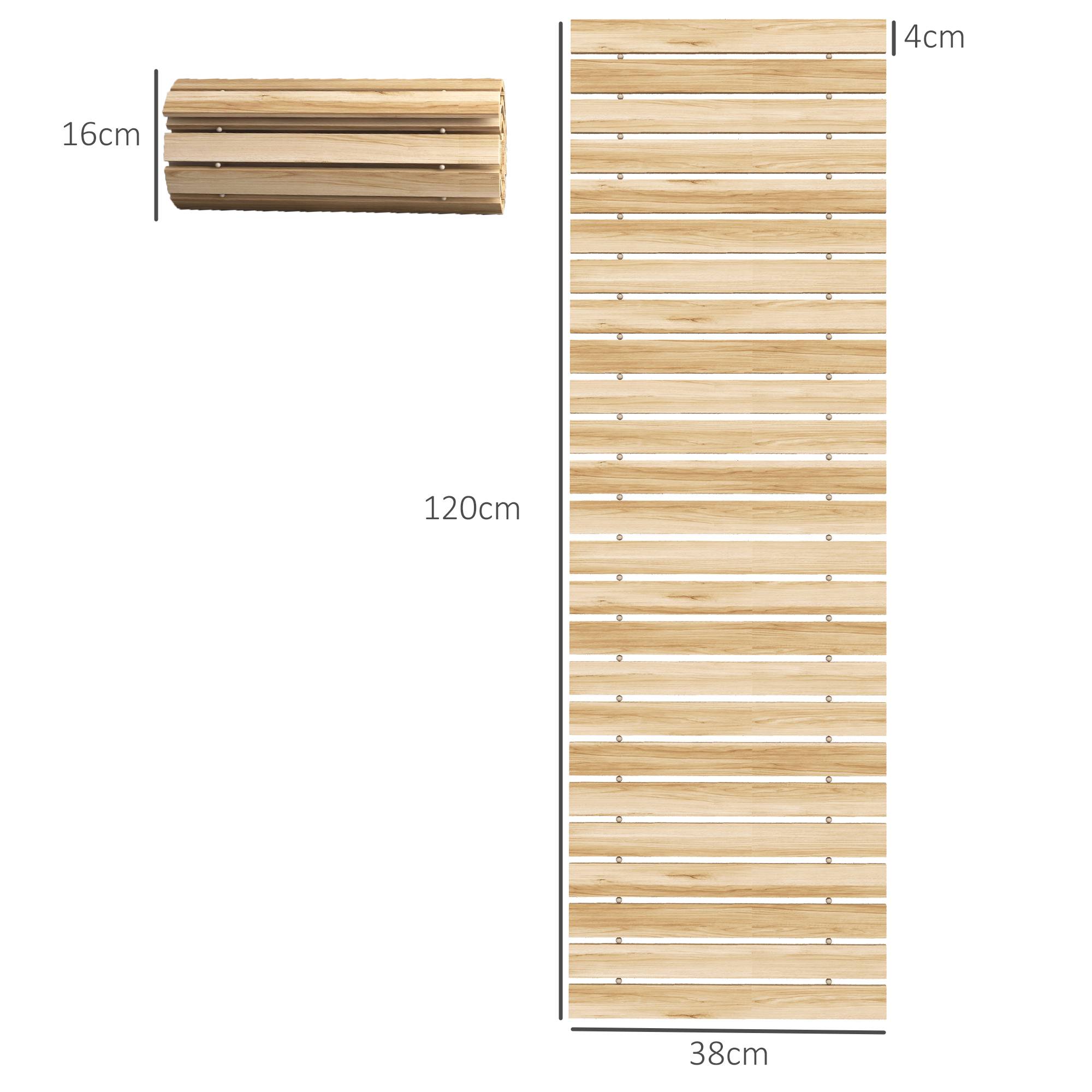 Outsunny - Allée chemin de jardin enroulable en lattes de bois dim. 120L x 38l cm sapin pré-huilé - Outsunny - Imagen 3