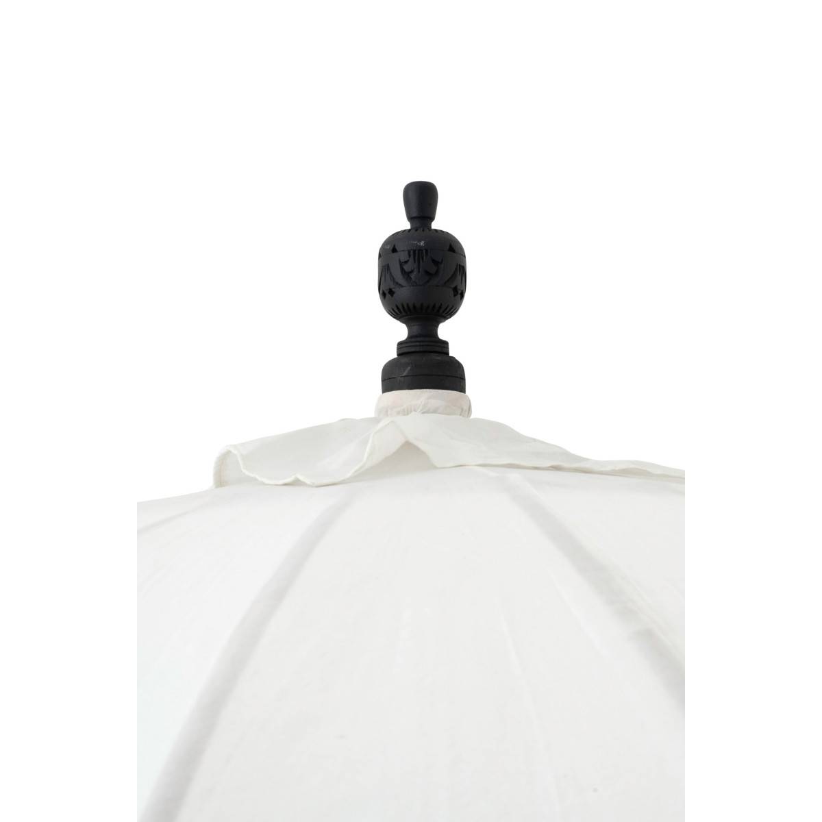 J-Line - Parasol Rond à Franges "Flavie" 180cm Écru & Noir - Image 4