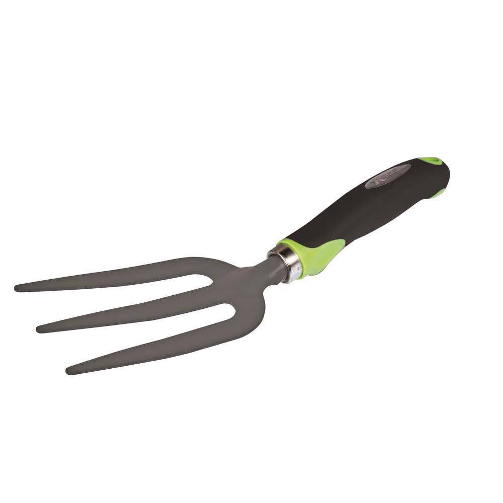 Ribimex - Fourche 3 dents acier revêtement antirouille manche ergonomique