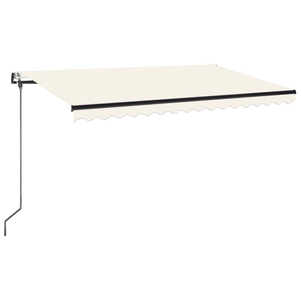 Store banne motorisé LED et capteur vent aluminium pour terrasse 450x350cm Crème - ComfortXL Outdoor Living - Image 2