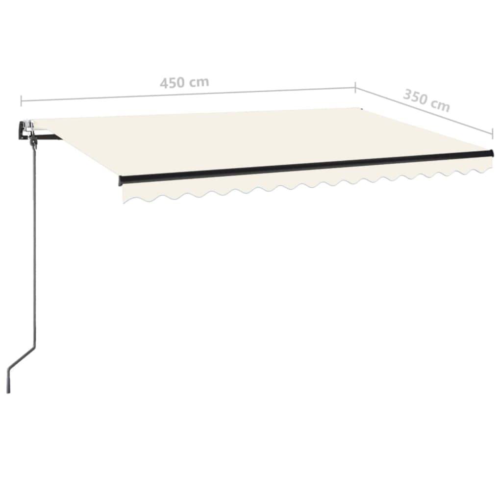 Store banne motorisé LED et capteur vent aluminium pour terrasse 450x350cm Crème - ComfortXL Outdoor Living - Image 8