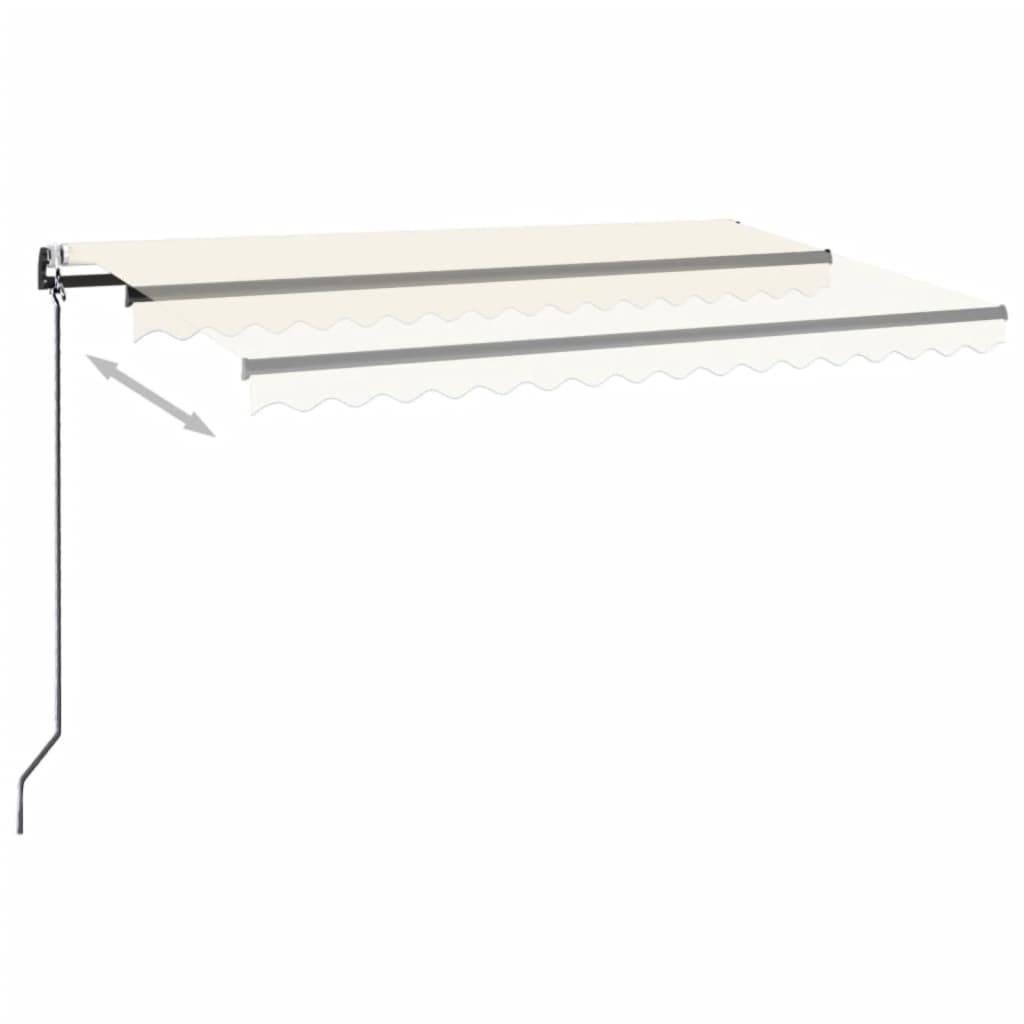 Store banne motorisé LED et capteur vent aluminium pour terrasse 450x350cm Crème - ComfortXL Outdoor Living - Image 9