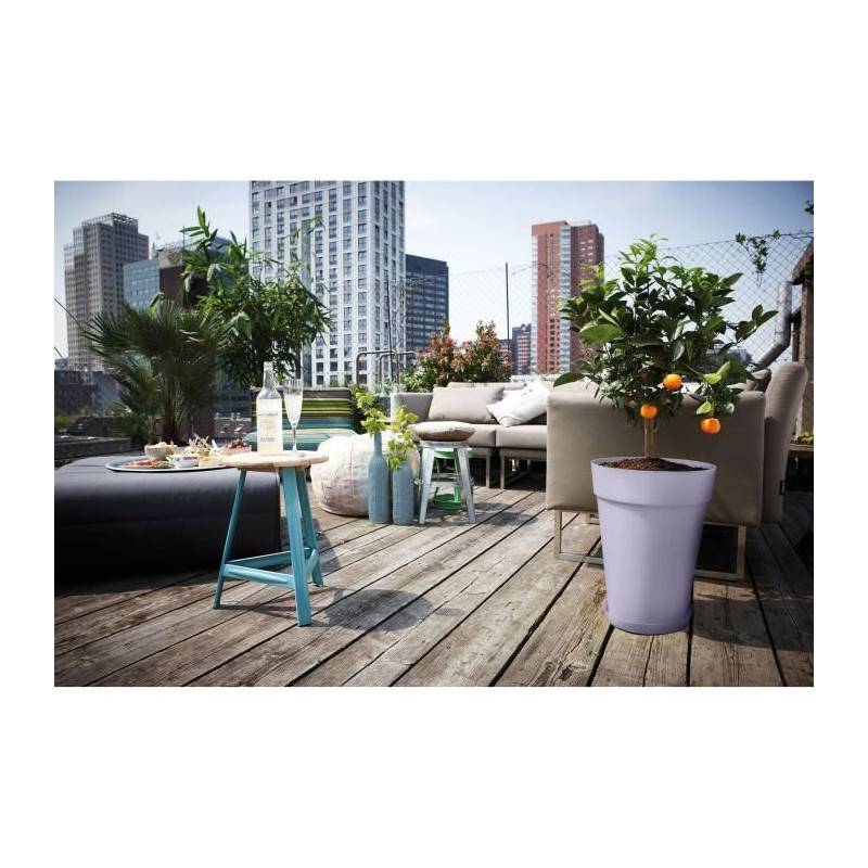 Elho - Pot De Fleur - Elho - Loft Urban Rond - Haut 35 - Violet - L 34 X B 33.5 X H 45 Cm - Extérieur - 100% Recyclé - Image 4