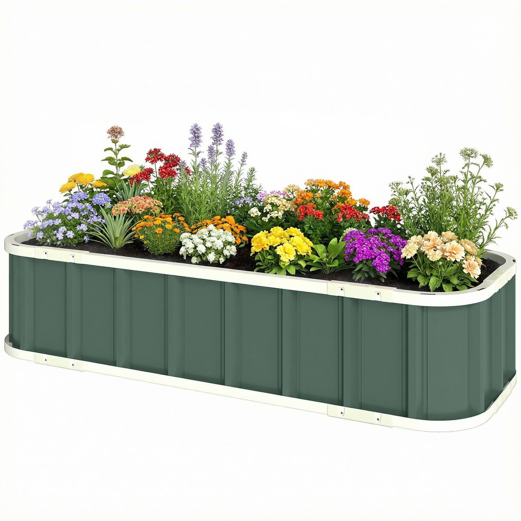 PANGIVO - Carré potager acier galvanisé vert clair 136 x 52 x 31 cm - PANGIVO - Image 2