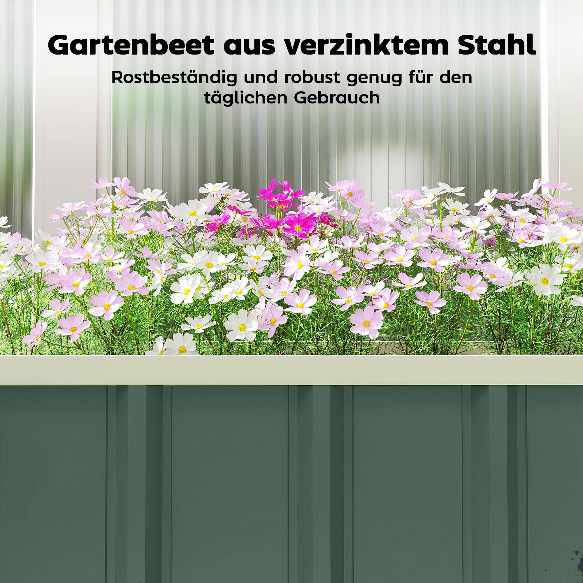 PANGIVO - Carré potager acier galvanisé vert clair 136 x 52 x 31 cm - PANGIVO - Image 8