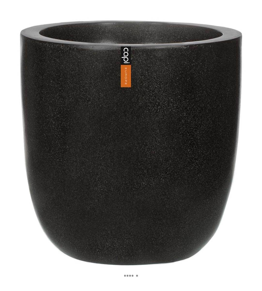 Artificielles - Bac en pures Fibres Baya Ext. EggPot D 105 x H101 cm Noir - dimhaut: H 101 cm - couleur: Noir