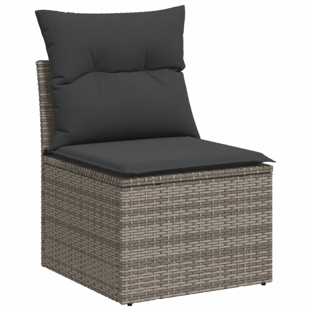 Salon de Jardin 8 Personnes Résine Tressée Modulable avec Table d'appoint pour Terrasse Gris – ComfortXL Outdoor Living - Image 7