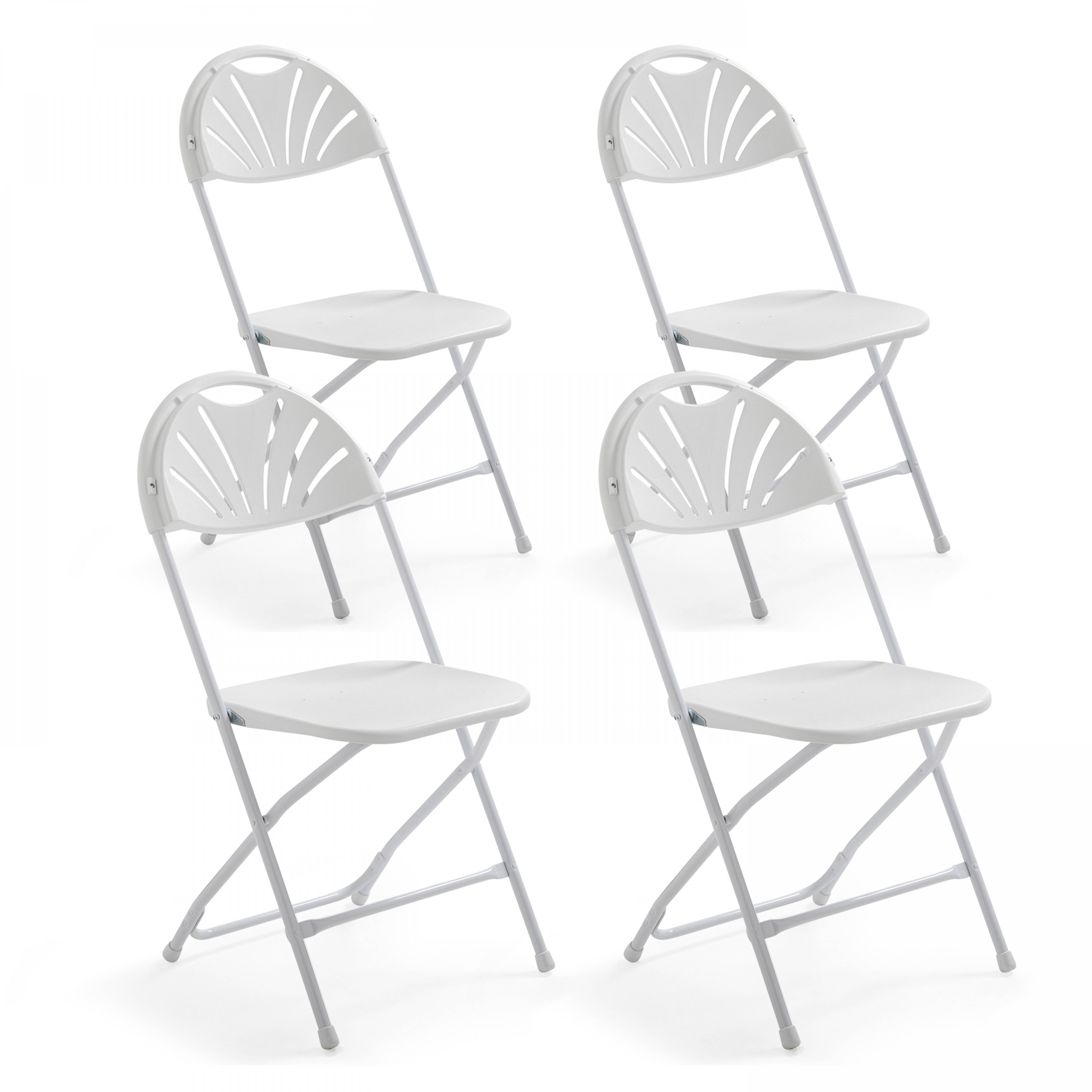 Oviala - Chaise pliante blanche confortable Lot de 4 REKKEM - Oviala - Imagen 1