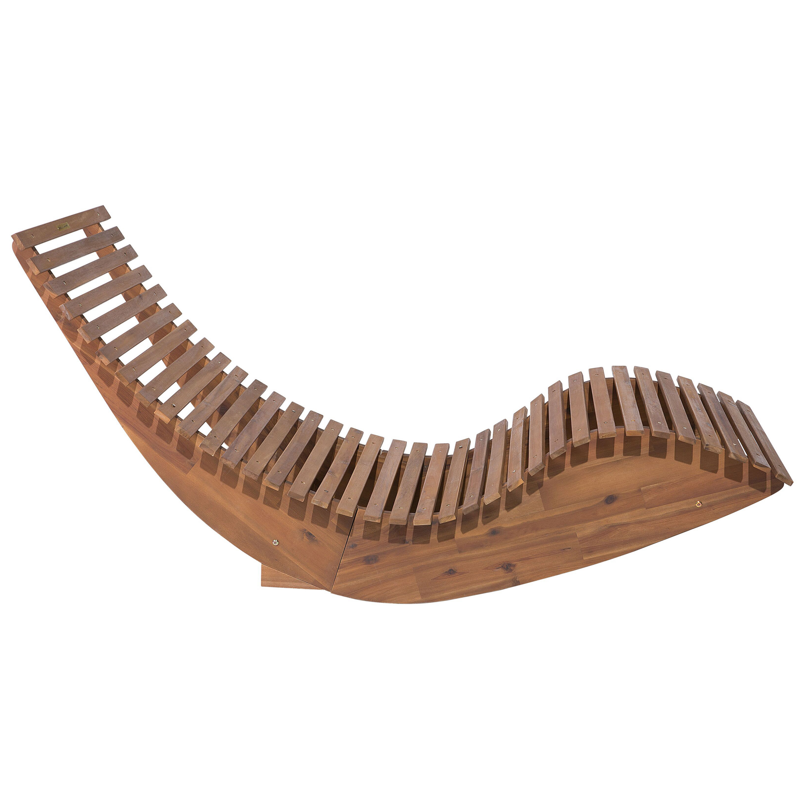 Beliani - Bain de Soleil Chaise Longue de Terrasse en Bois d'Acacia Couleur Naturelle Résitant et Durable Fonction Bascule et Design Moderne Beliani - Imagen 6