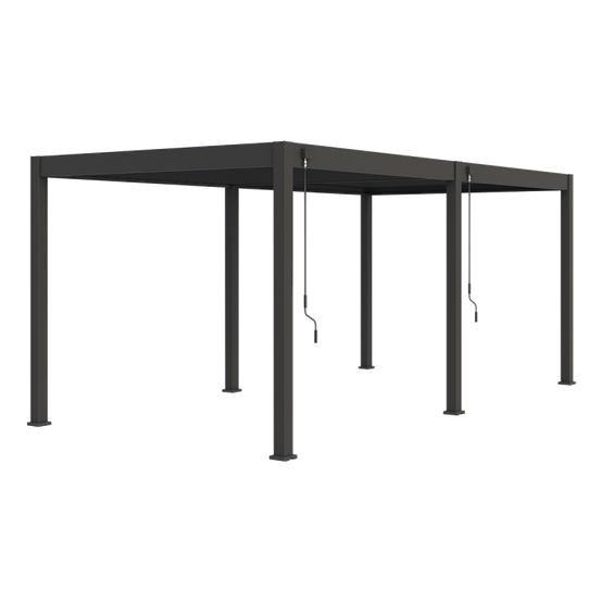 Ombrea - Pergola bioclimatique Ombréa autoportante VS - 3x6M Anthracite + 2 stores - Image 2