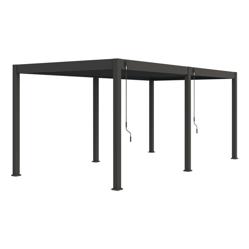 Ombrea - Pergola bioclimatique Ombréa autoportante VS - 3x6M Anthracite + 2 stores - Image 2
