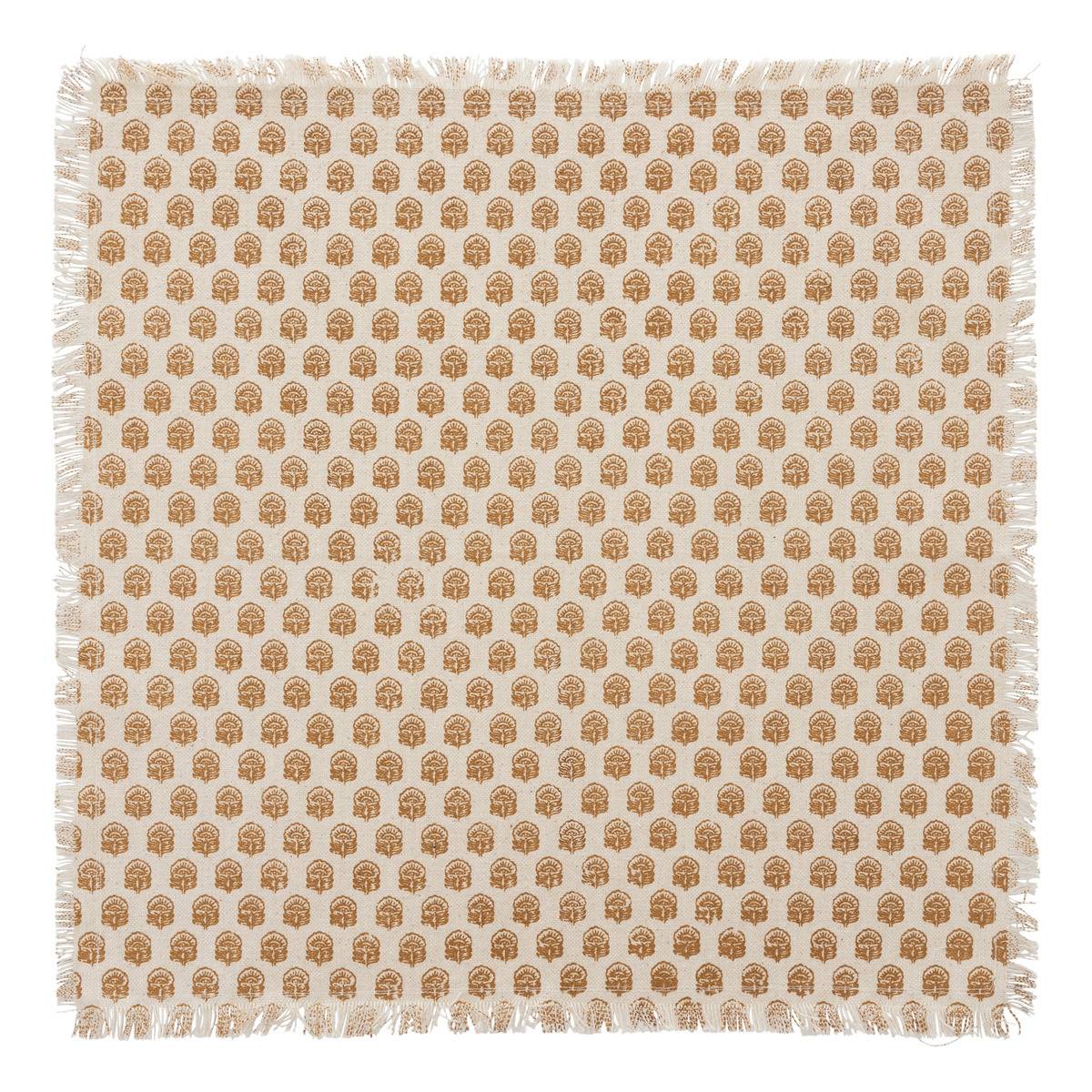 Lot de 2 serviettes de table en coton Beige et Cannelle 40 x 40 cm - Imagen 2