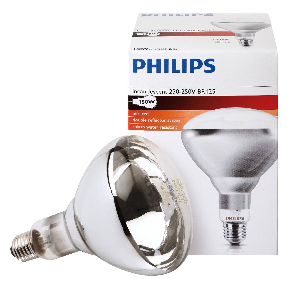 Ampoule PHILIPS IR à vis blanche 150W - Image 2