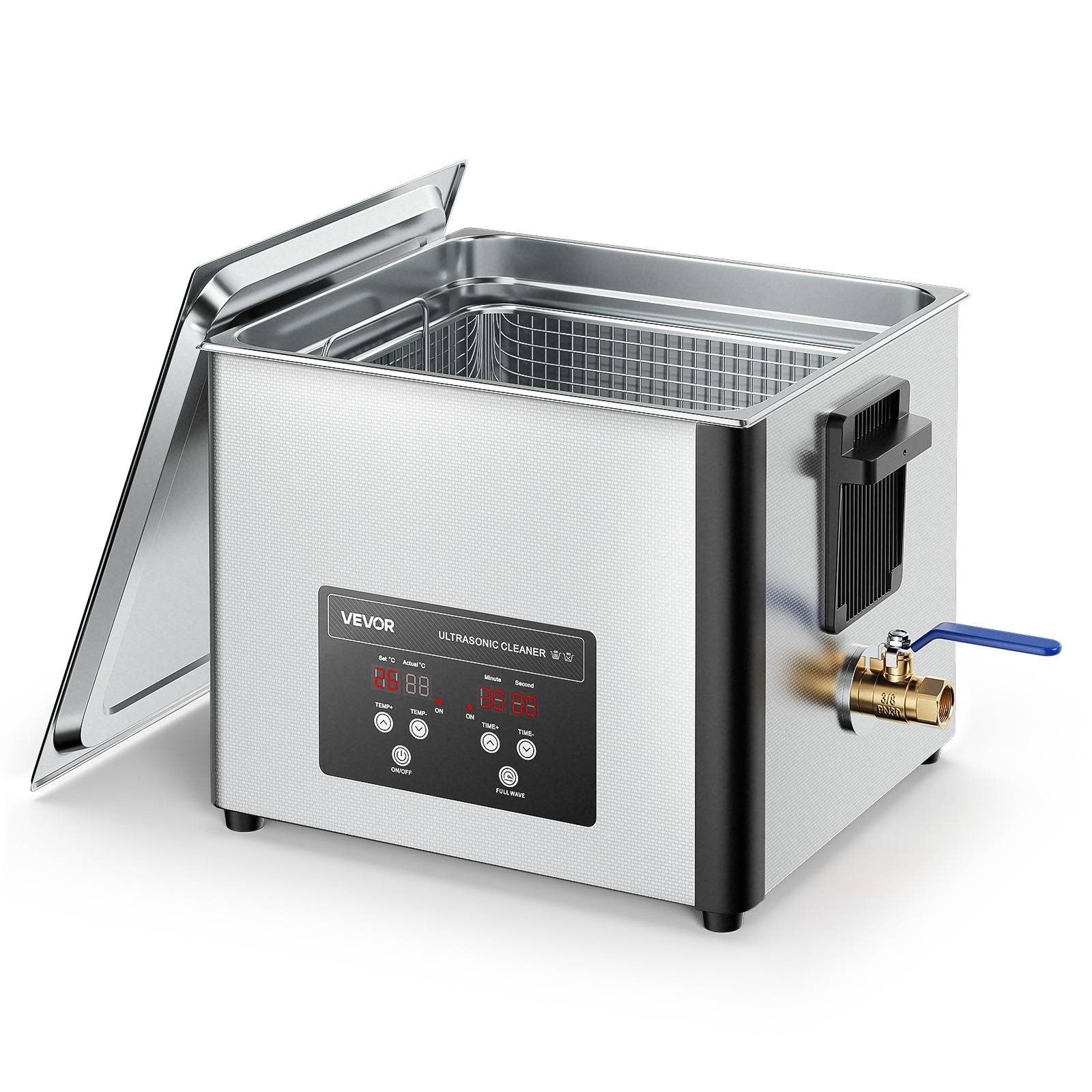 Vevor - VEVOR Nettoyeur à ultrasons 15 L, 240 W ultrasonique 40 kHz, panier inox et affichage numérique, pour bijoux montres lunettes et pièces - Image 1