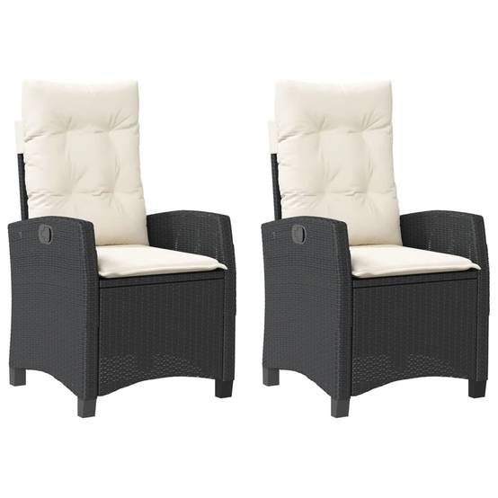 Chaise bois composite 2 places rotin noir 57 x 66 x 93 cm - Prolenta premium p3139.5 - Image 1