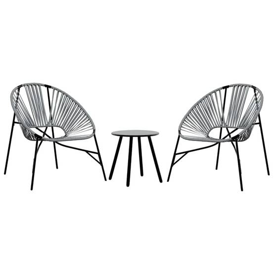 Chaise bois composite 1 places acier gris 49 x 49 x 42,5 cm - Prolenta premium p3124.7 - Image 1