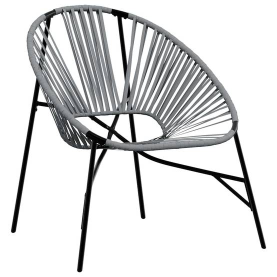 Chaise bois composite 1 places acier gris 49 x 49 x 42,5 cm - Prolenta premium p3124.7 - Image 3